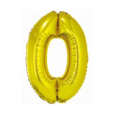Auksinis folinis balionas „Skaičius 0" 76 cm