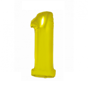 Auksinis folinis balionas „Skaičius 1" 76 cm