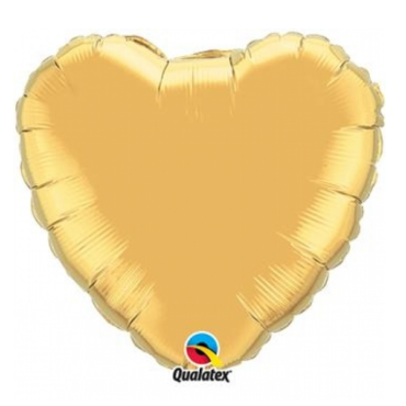 Matinis folinis balionas širdelės formos auksinės spalvos