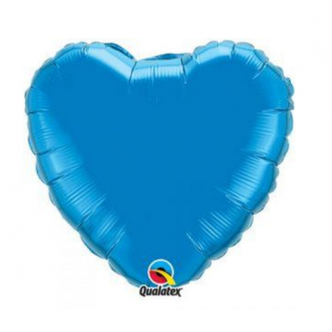 Blizgus folinis balionas širdelės formos mėlynos spalvos