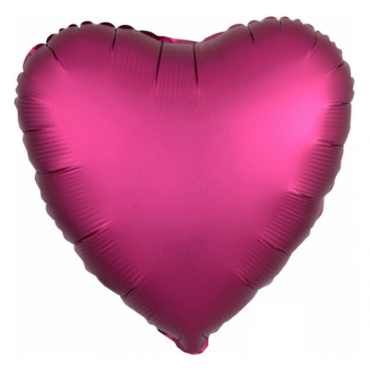 Matinis folinis balionas širdelės formos vyšninės spalvos