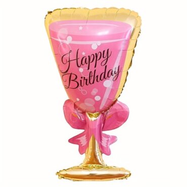 Folinis balionas rožinė taurė gimtadienio proga draugei