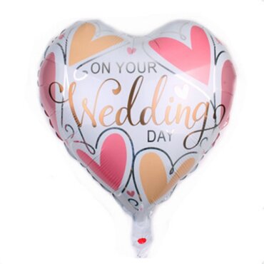 Širdelės formos balionas „On your wedding day"