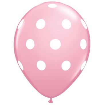 Guminis šviesiai rožinis balionas su taškeliai šventinės dekoracijos