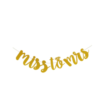 Aukso spalvos girlianda „Miss to Mrs"