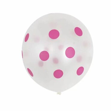 Skaidrus balionas su rožiniais taškiukais