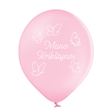 Šviesiai rožinis balionas „Mano krikštynos"