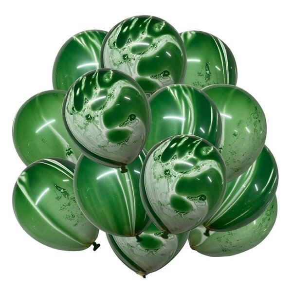 Marmuriniai guminiai balionai žalios spalvos