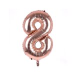Folinis rožinio aukso balionas „Skaičius 8"