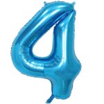 Folinis žydras balionas „Skaičius 4"