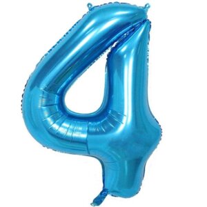 Folinis žydras balionas „Skaičius 4"