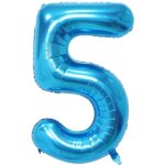 Folinis žydras balionas „Skaičius 5"
