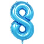 Folinis žydras balionas „Skaičius 8"