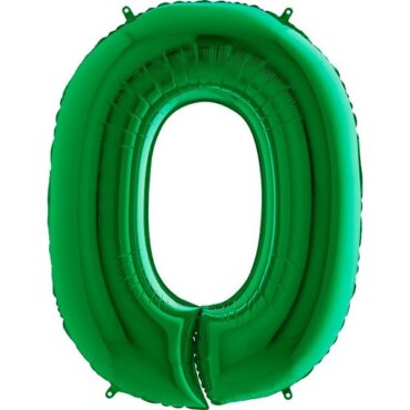 Žalios spalvos balionas „Skaičius 0"