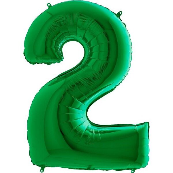 Folinis žalios spalvos balionas „Skaičius 2"