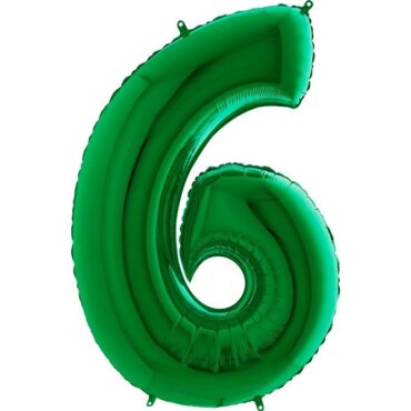 Žalios spalvos folinis balionas „Skaičius 6"
