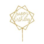 Auksinis žvaigždės formos smeigtukas „Happy Birthday"