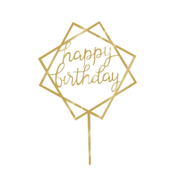 Auksinis žvaigždės formos smeigtukas „Happy Birthday"