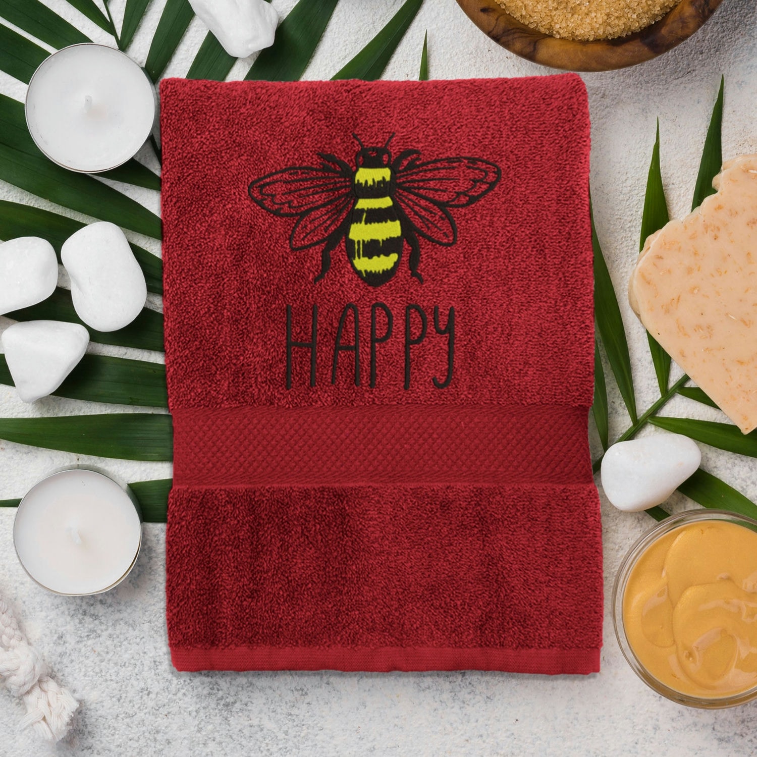 embroidered-towel-happy-bee-cotton-towel-70×140-63342765
