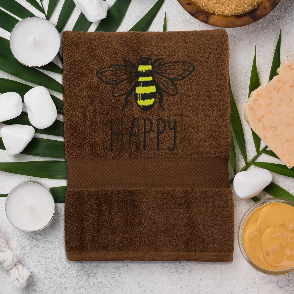 embroidered-towel-happy-bee-cotton-towel-70×140-6334276a