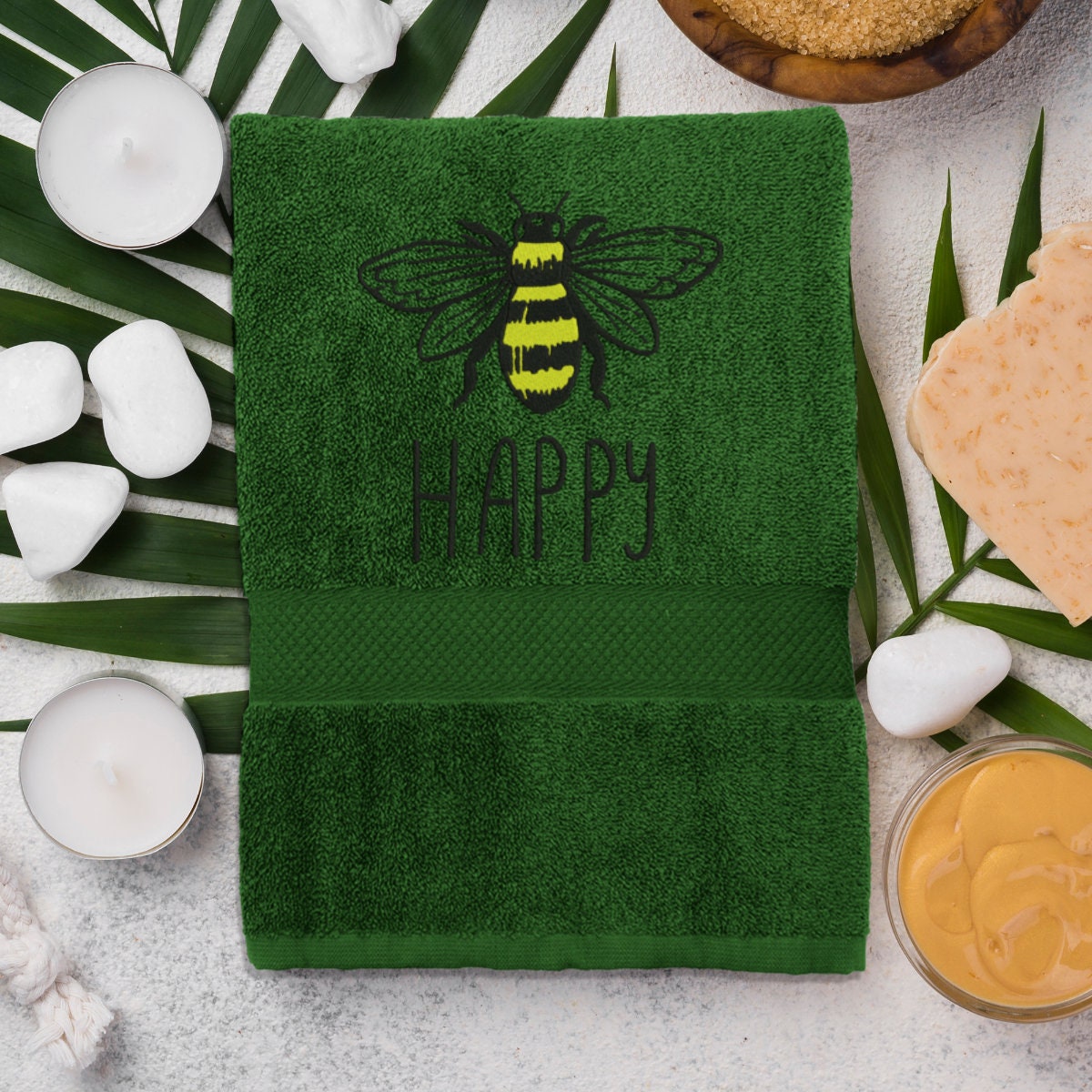 embroidered-towel-happy-bee-cotton-towel-70×140-6334276e