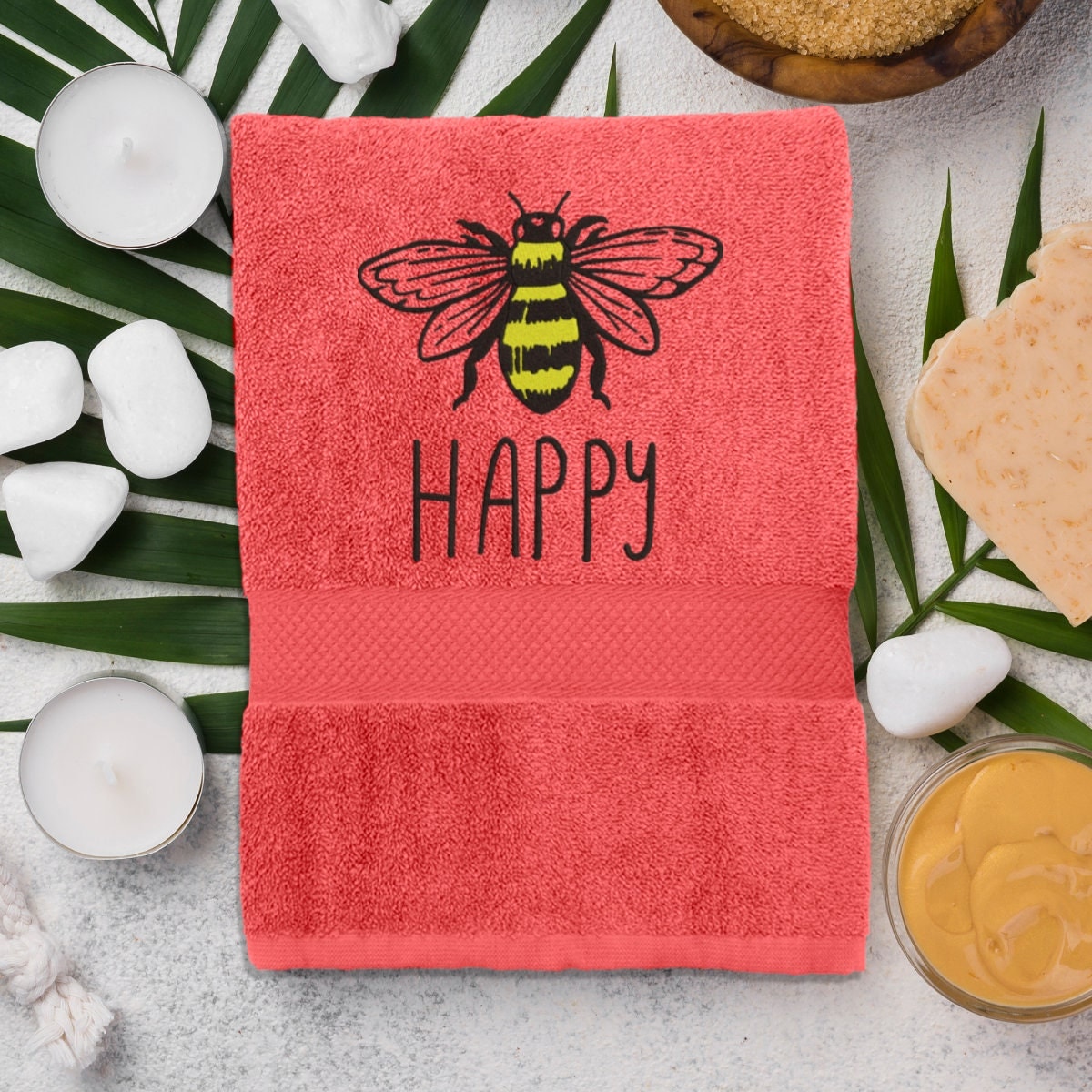 embroidered-towel-happy-bee-cotton-towel-70×140-6334277a