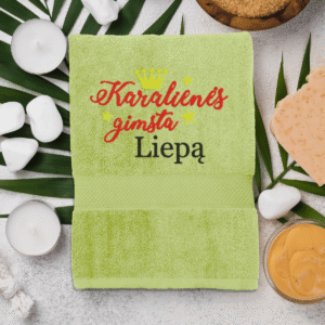 Rankšluostis „Karalienės gimsta liepą“