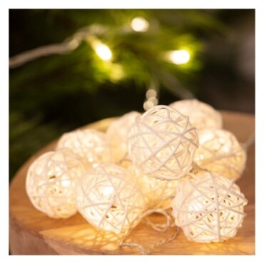 Šviečiančių baltų burbulų girlianda Kalėdinė dovana