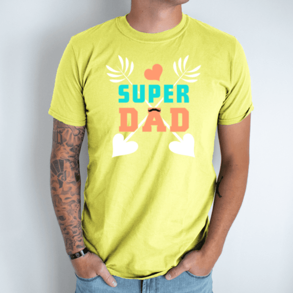 geltona-vyriski-marskineliai-super-dad