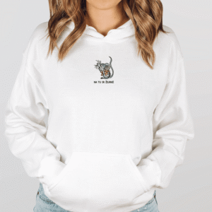 Siuvinėtas unisex Baltas Džemperis „Žiurkė“