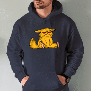 Unisex džemperis su spauda „Liūdnas Katinas“