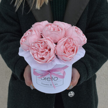 Rožinių bijūninių muilo gėlių dėžutė dovanos mamai