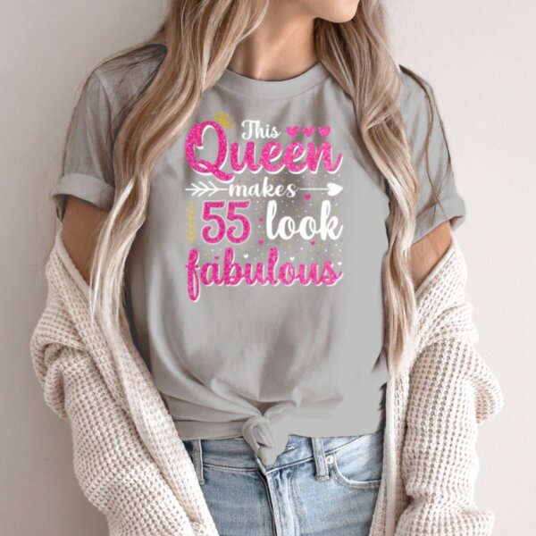 Moteriški marškinėliai „55 metų gimtadienis“