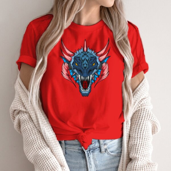 Moteriški marškinėliai „Piktas Mėlynas Drakonas“