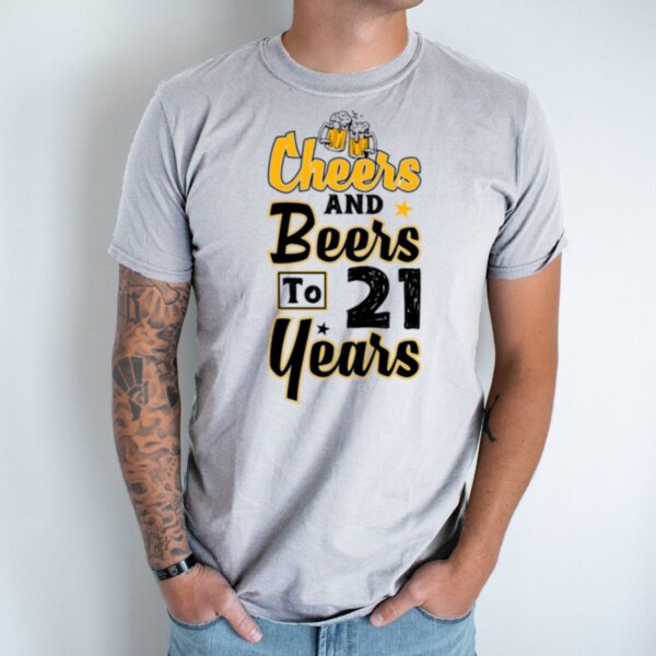Vyriški marškinėliai „Cheer And Beer - 21 Today“