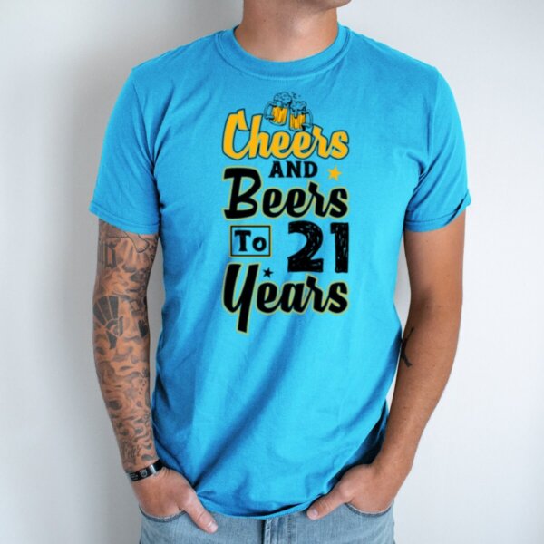 Vyriški marškinėliai „Cheer And Beer - 21 Today“