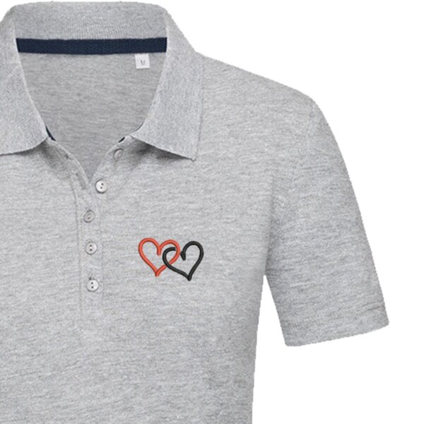 Moteriški polo marškinėliai „Širdutės“