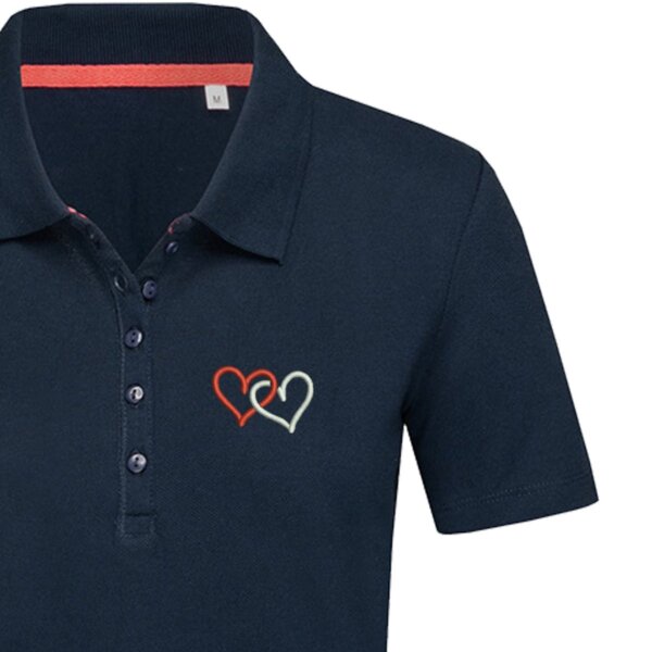 Moteriški polo marškinėliai „Širdutės“