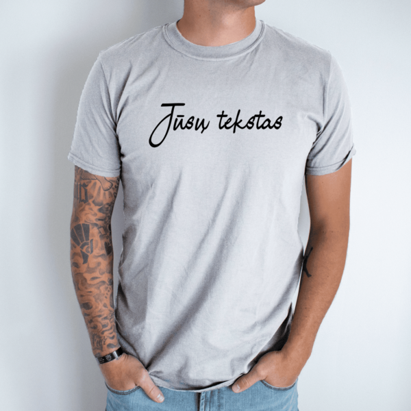 Vyriški marškinėliai „Jūsų tekstas“