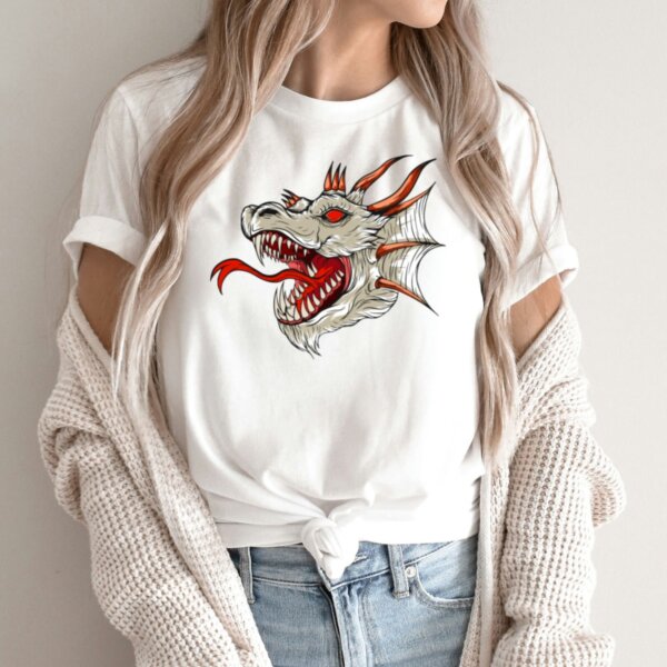 Moteriški marškinėliai „Baltas Drakonas“