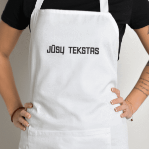 Siuvinėta prijuostė „Jūsų tekstas“