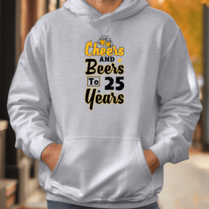 Unisex džemperis su spauda „Cheers to 25 Years“