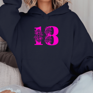 Unisex džemperis su spauda „18“