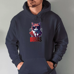 Unisex džemperis su spauda „Katinas Bosas“
