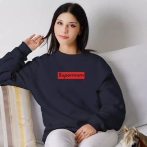 Unisex džemperis su spauda „Supermom“