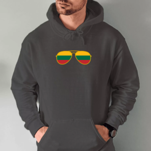 Unisex džemperis su spauda „Lietuvos akiniai“