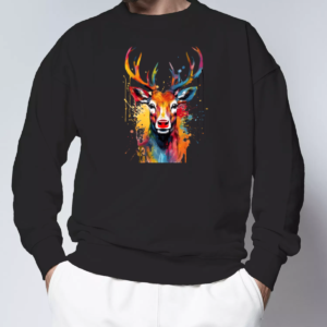 Unisex džemperis su spauda „Kalėdinis Elnias“