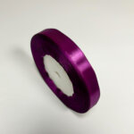 Ryškiai violetinės spalvos satino juostelė 12mm dovanoms