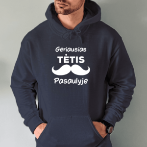 Unisex džemperis su spauda „Geriausias tėtis su ūsais“