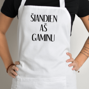 Prijuostė su spauda „Šiandien aš gaminu“